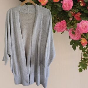 Relaxed Effortless Versatile Open-Front Taupe Women's  Lightweight Cardigan XL